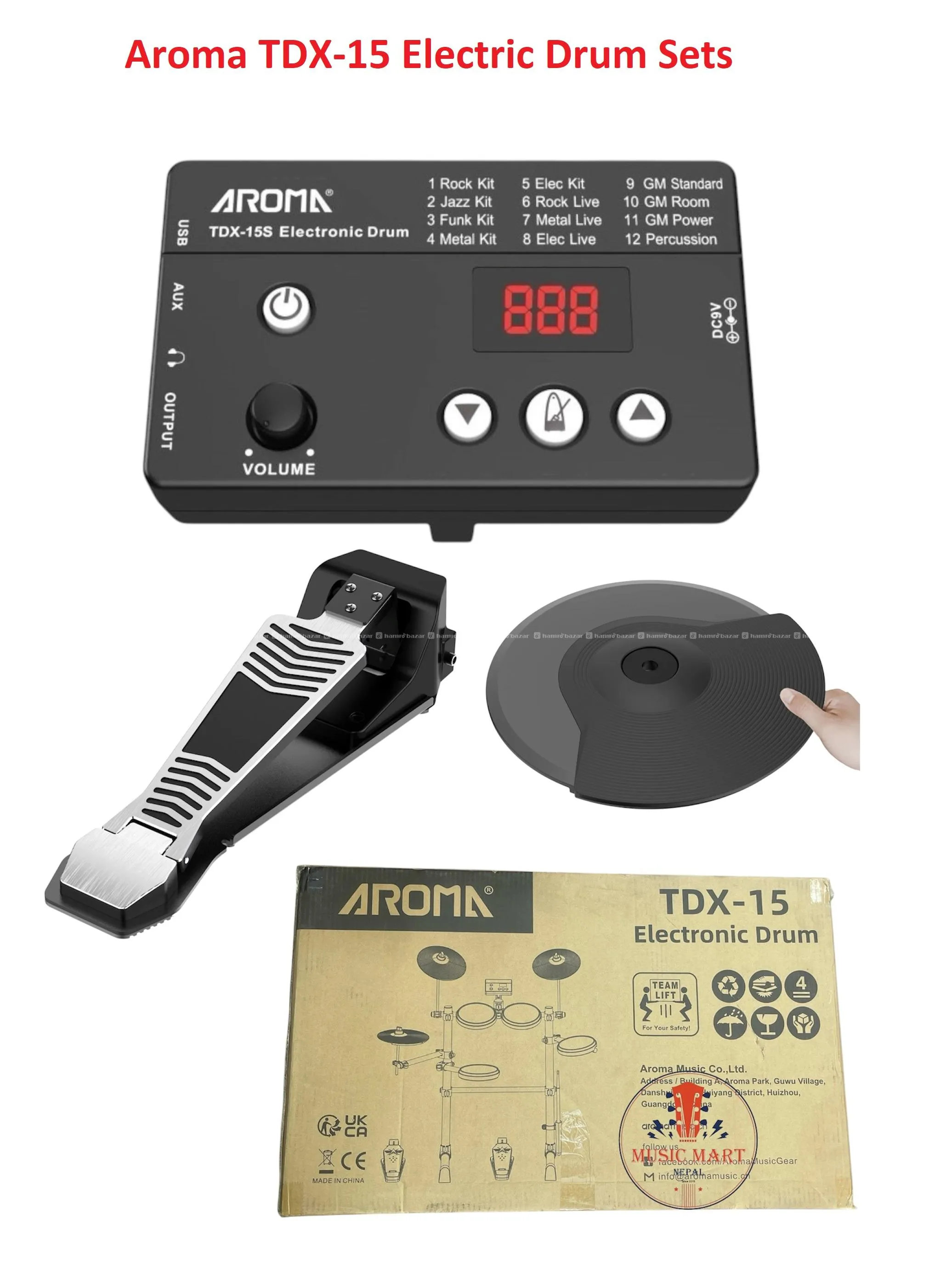 Aroma TDX-15 Electronic Drum Kit Set 2