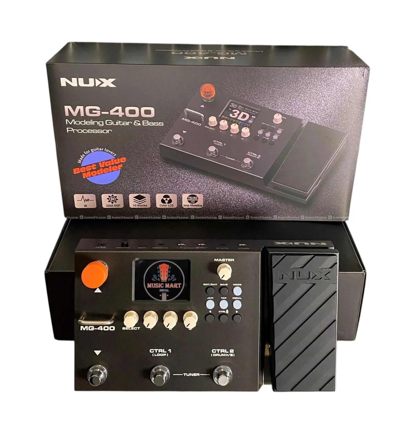 NUX MG-400 Modeling Guitar & Bass Processor 4