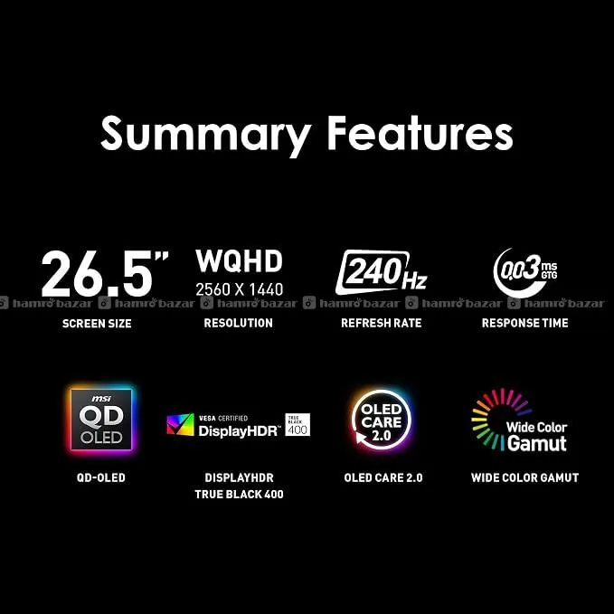 MSI MAG 273QP QD-OLED X24 27'' Gaming Monitor 5