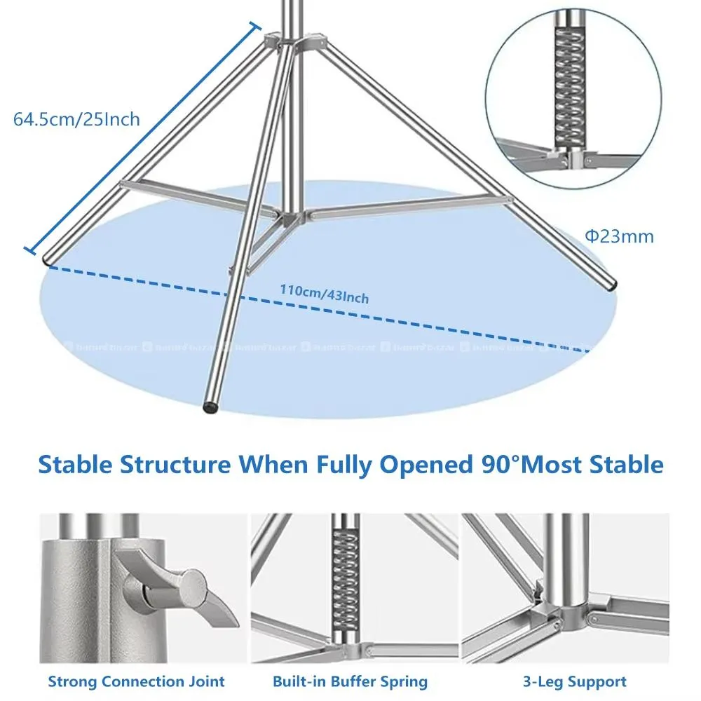 2.8m Heavy Duty Stainless Steel Light Stand 3
