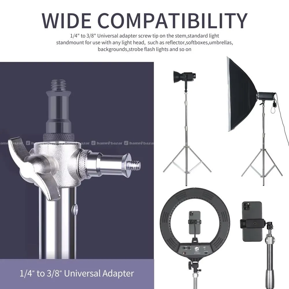 2.8m Heavy Duty Stainless Steel Light Stand 7
