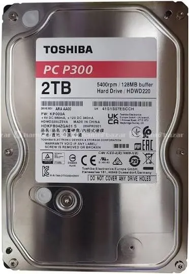Toshiba P300 Internal 2TB Desktop HDD 7200 RPM 2