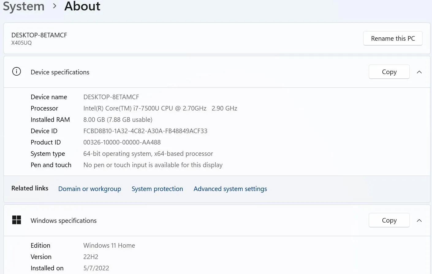 Asus Vivobook 14-X405U 5