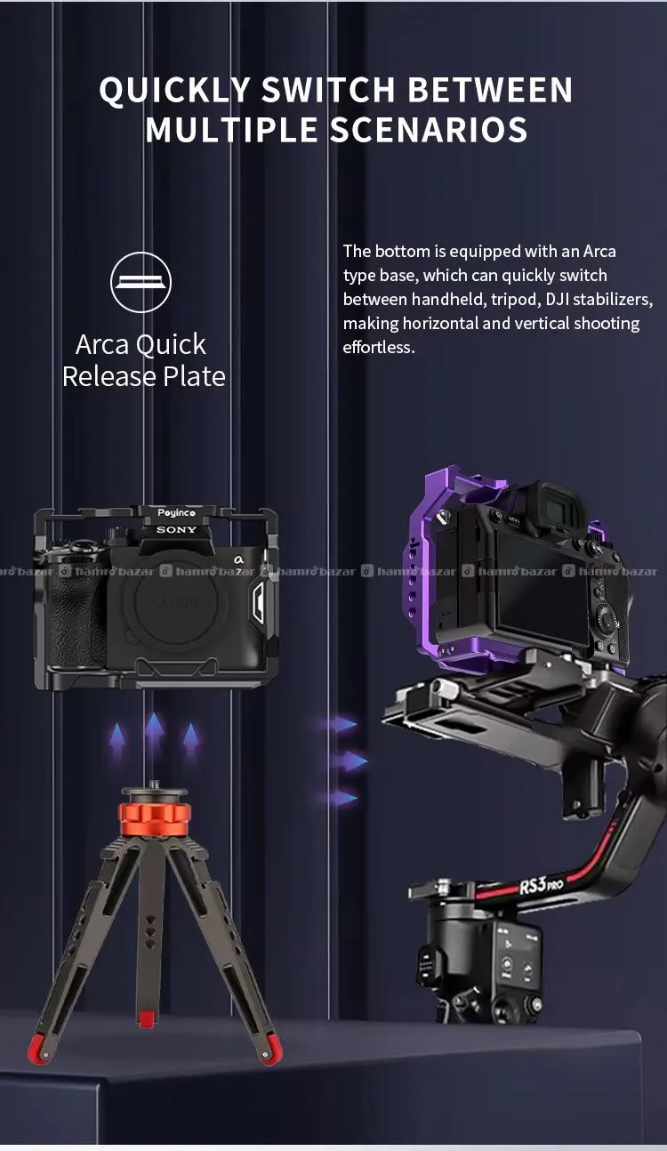 Poyinco Full Camera Cage for Sony A7 IV / A7R V 8