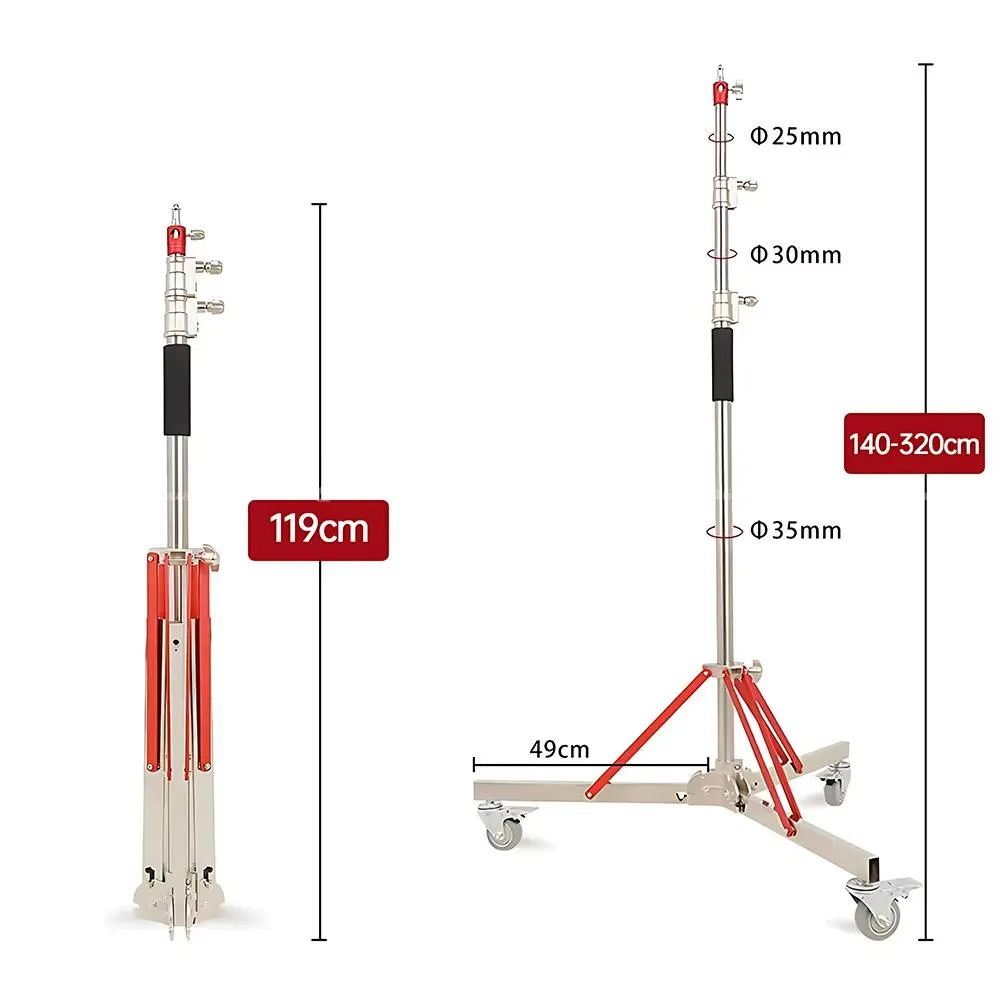 3.2m Stainless Steel Rolling Stand with Wheels