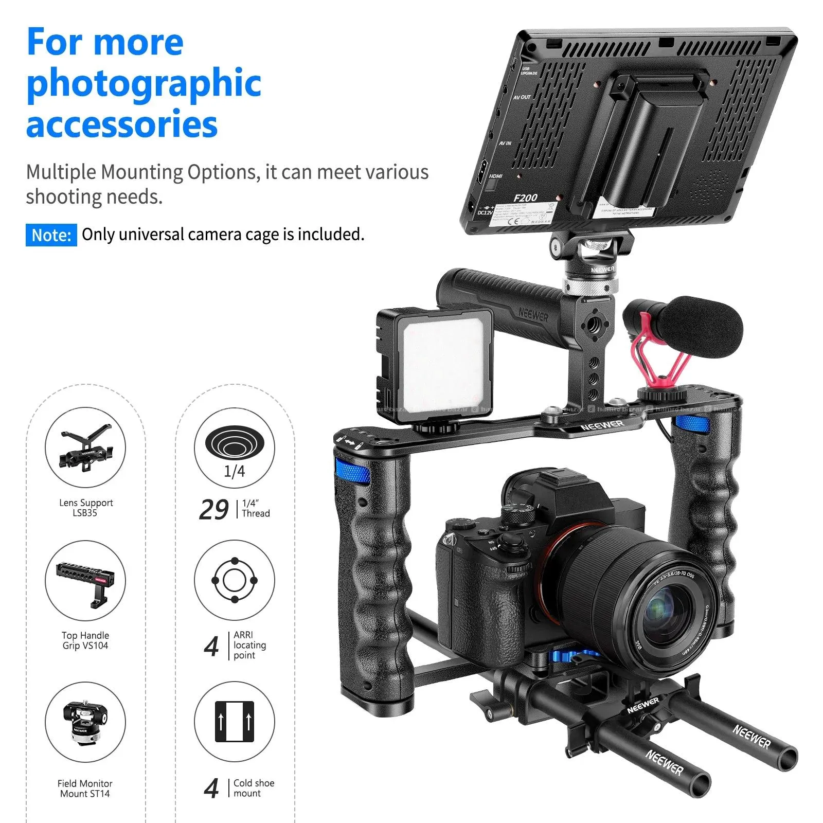 NEEWER Universal Camera Cage Rig Kit