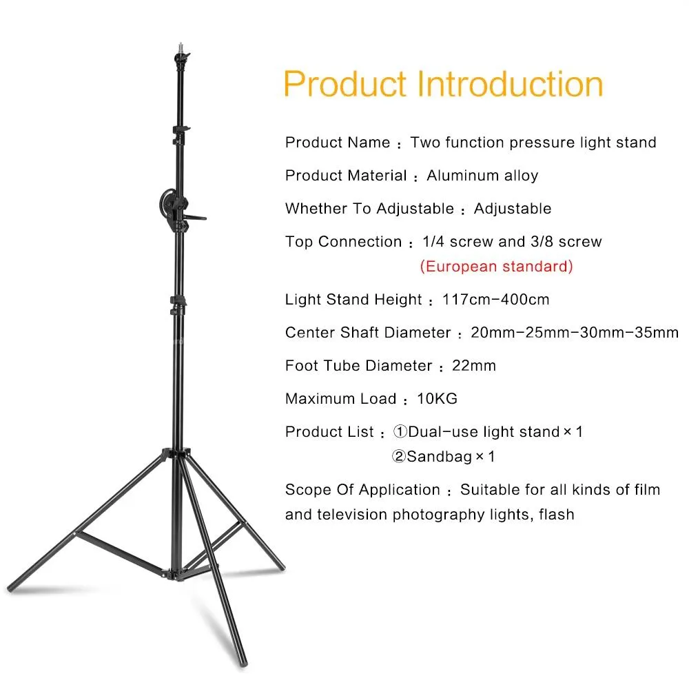 4m Dual-Use Light Stand (Attached Boom Arm) 5