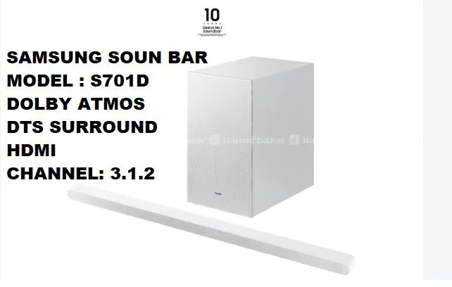 SAMSUNG SOUND BAR  3.1.2 CHANNEL MODEL S701D