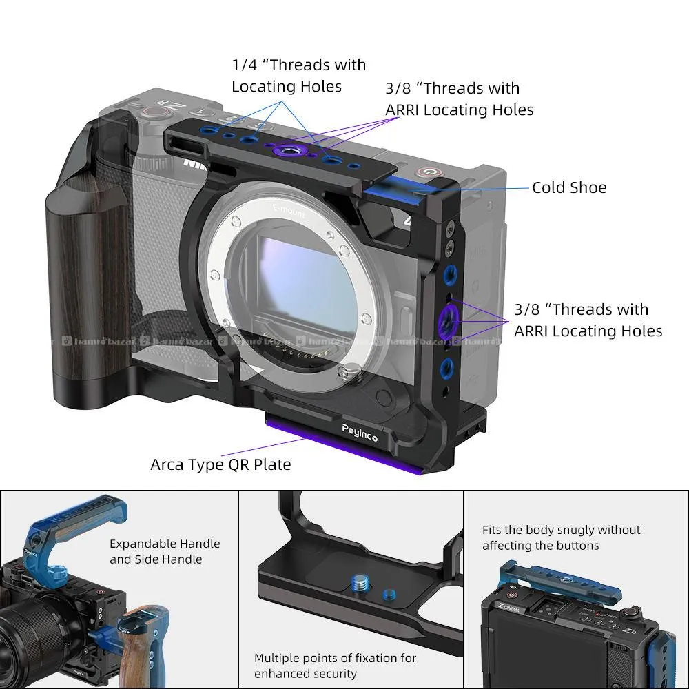 Poyinco Camera Cage for Nikon ZR / Z Series 6