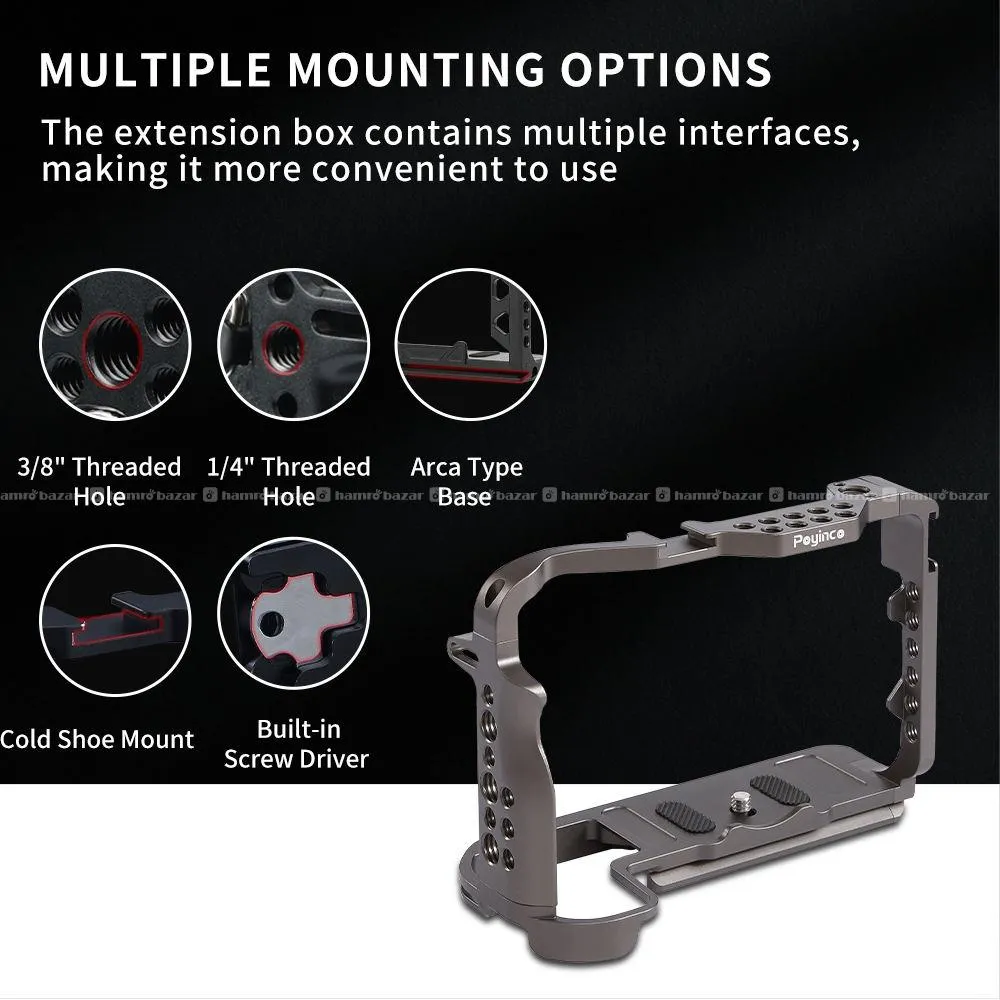 Poyinco Camera Cage for Canon R5 / R6 / R6 Mark II 4