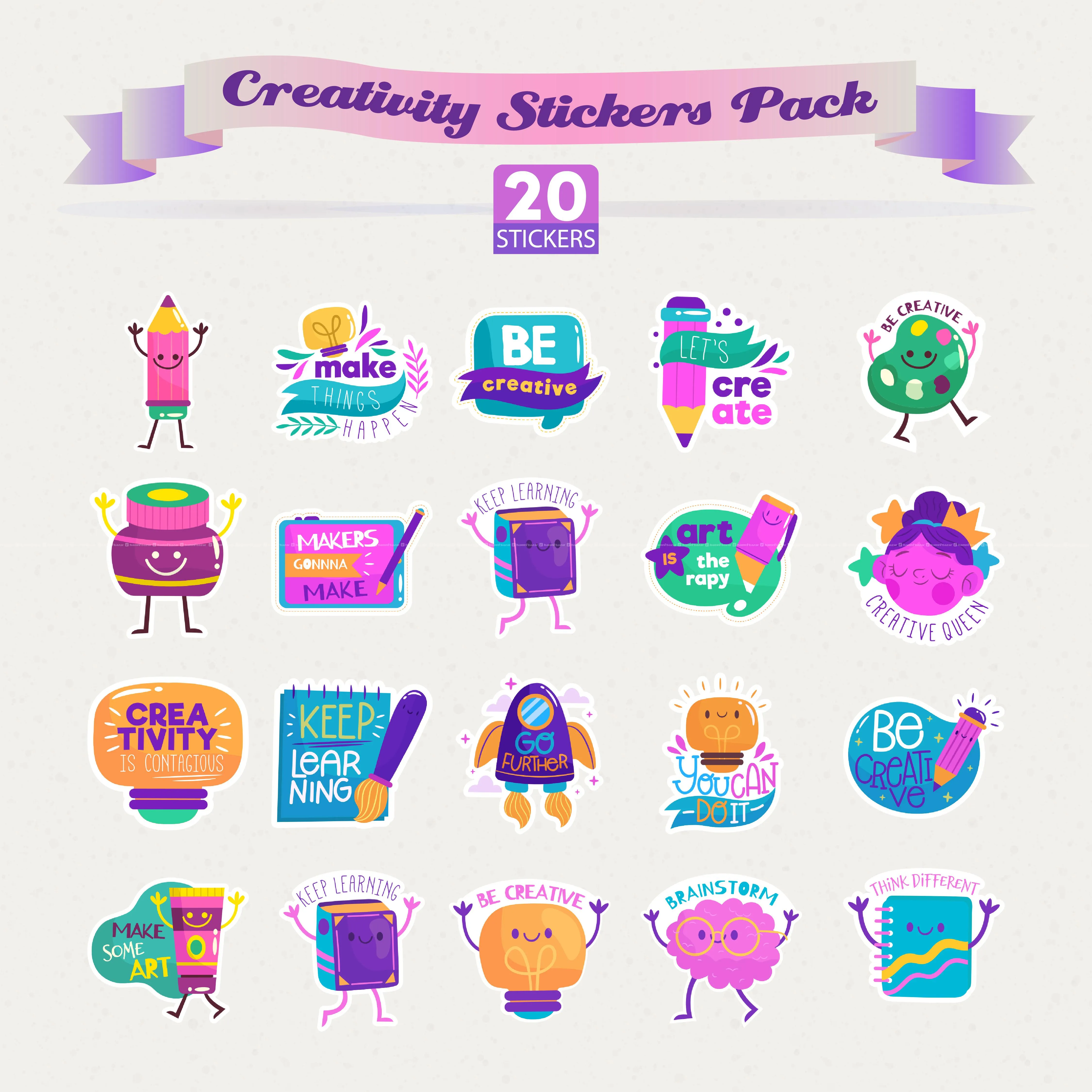Creative Stickers Pack - 20 pcs
