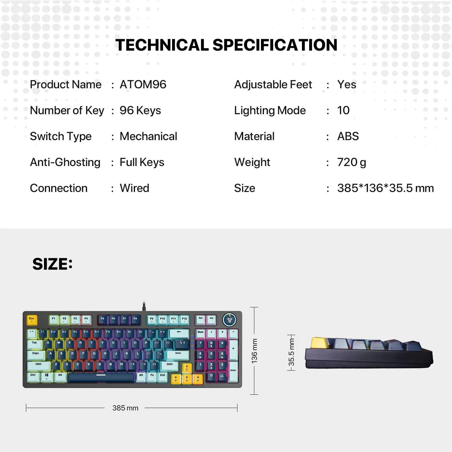 Fantech Atom96 MK890 Mechanical Keyboard 4