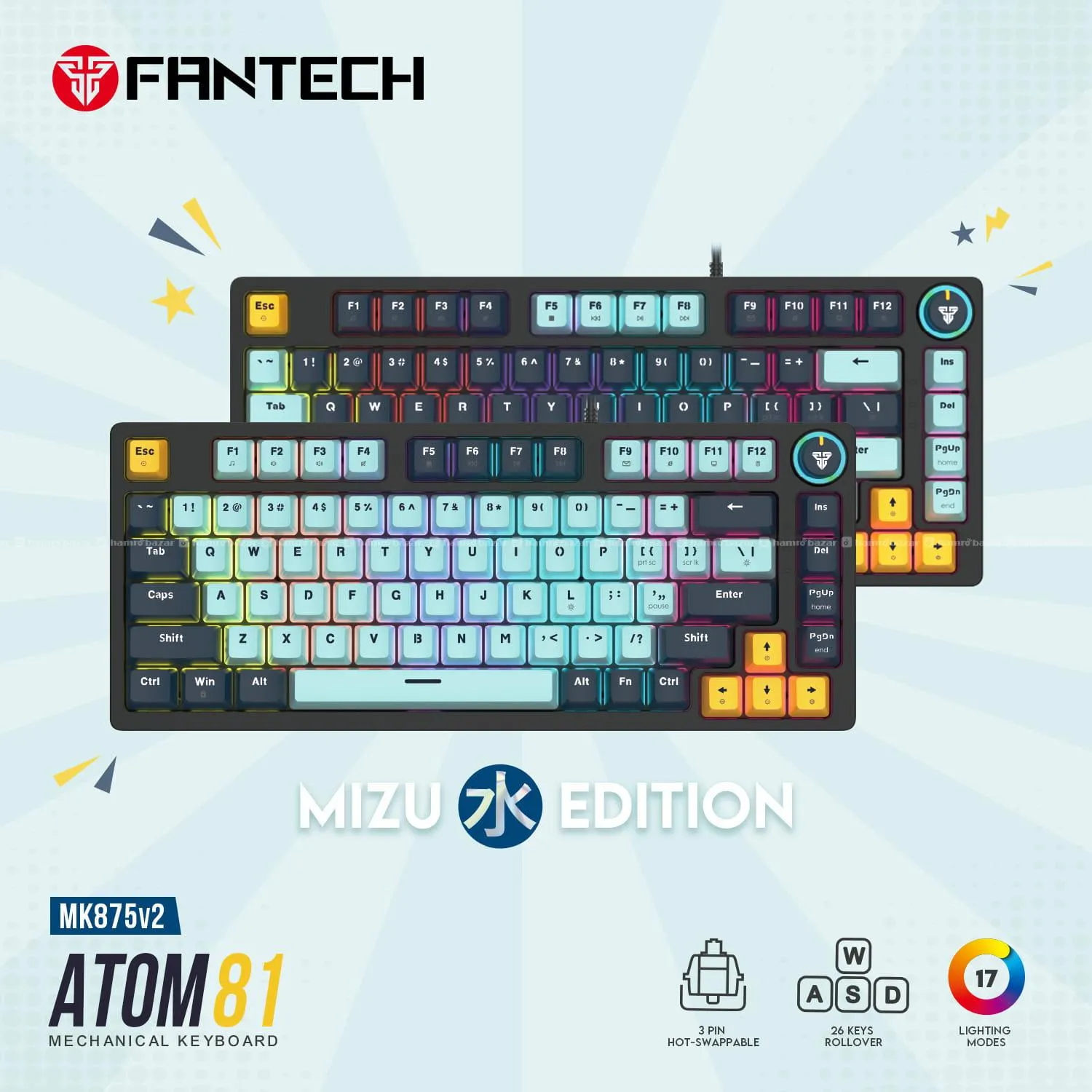 FANTECH MK875 V2 ATOM 81  MECHANICAL KEYBOARD