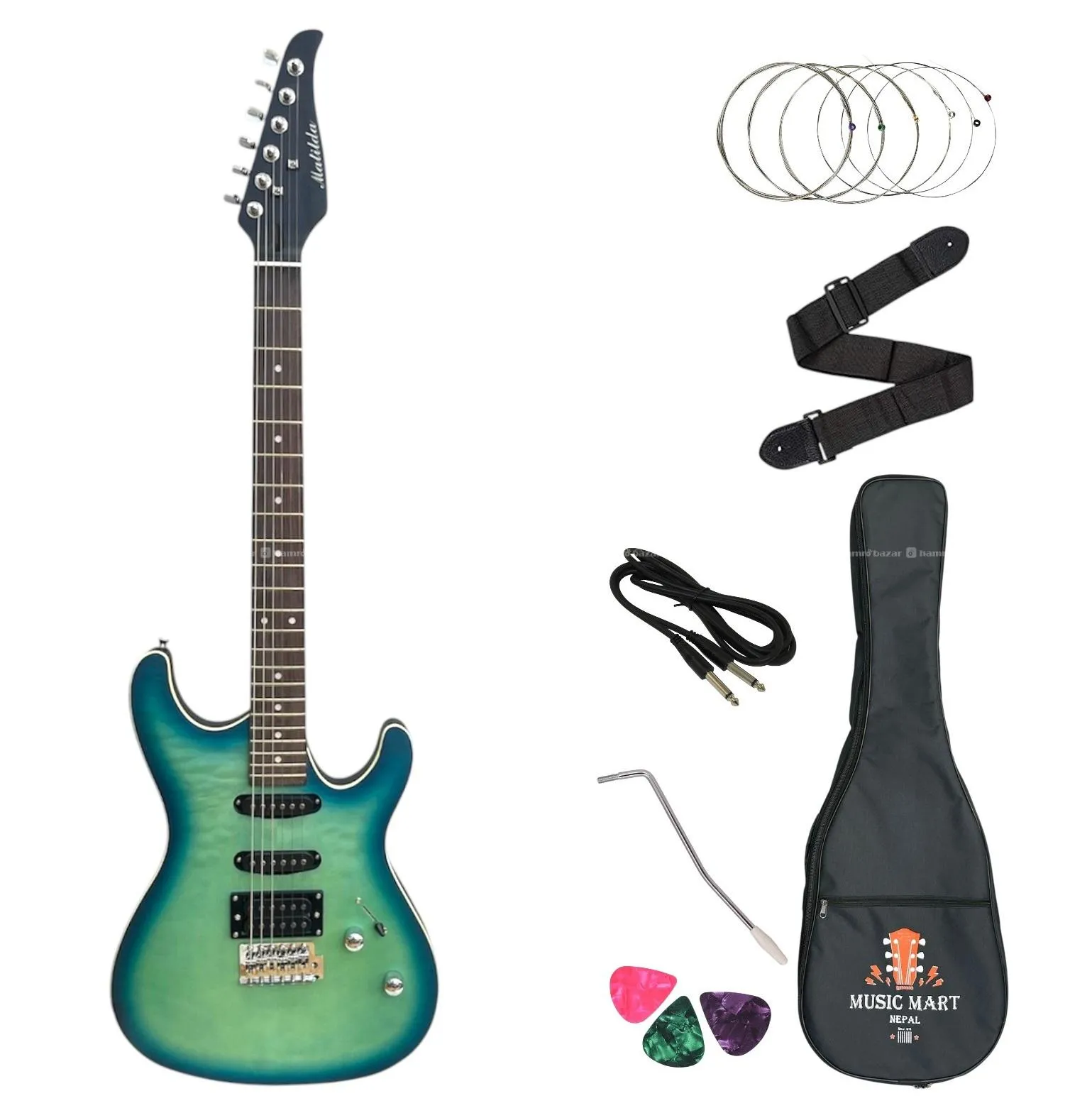 Matilda SRG Model SSH Pickup Electric Guitar-Blue 4