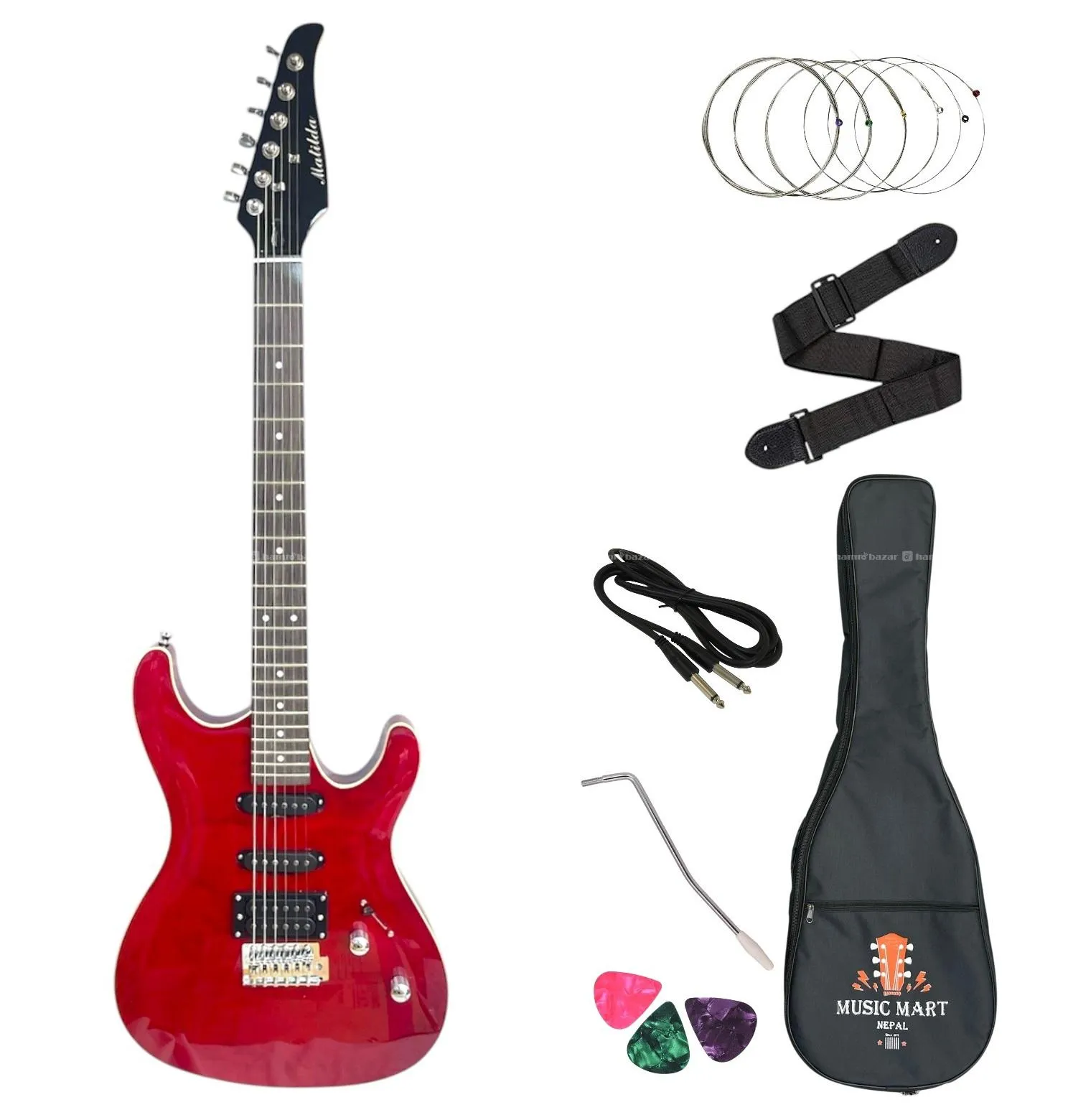 Matilda SRG Model SSH Pickup Electric Guitar - RED 3