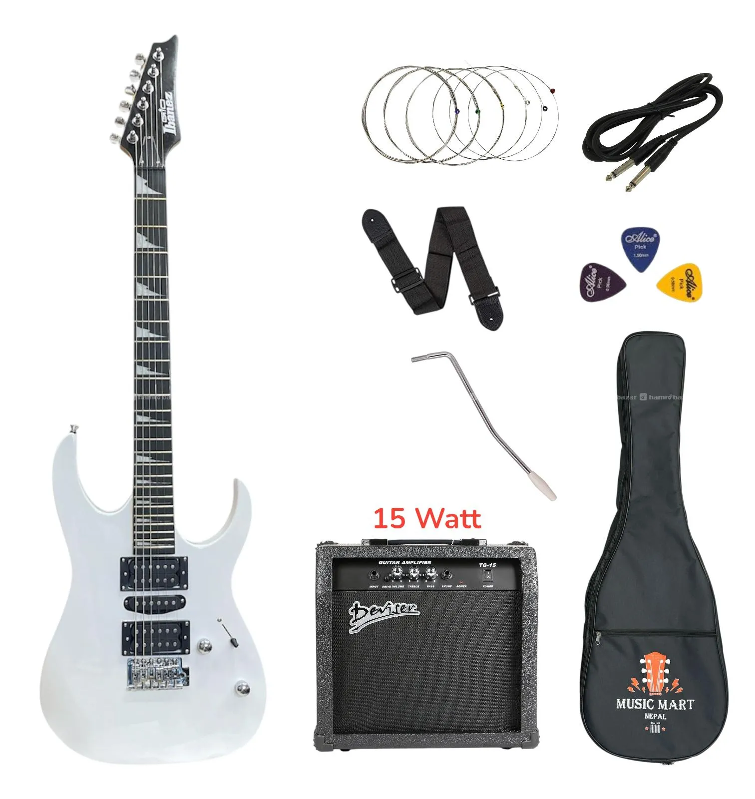 Ibanez 24 Fret Electric Guitar with 15w Combo Set