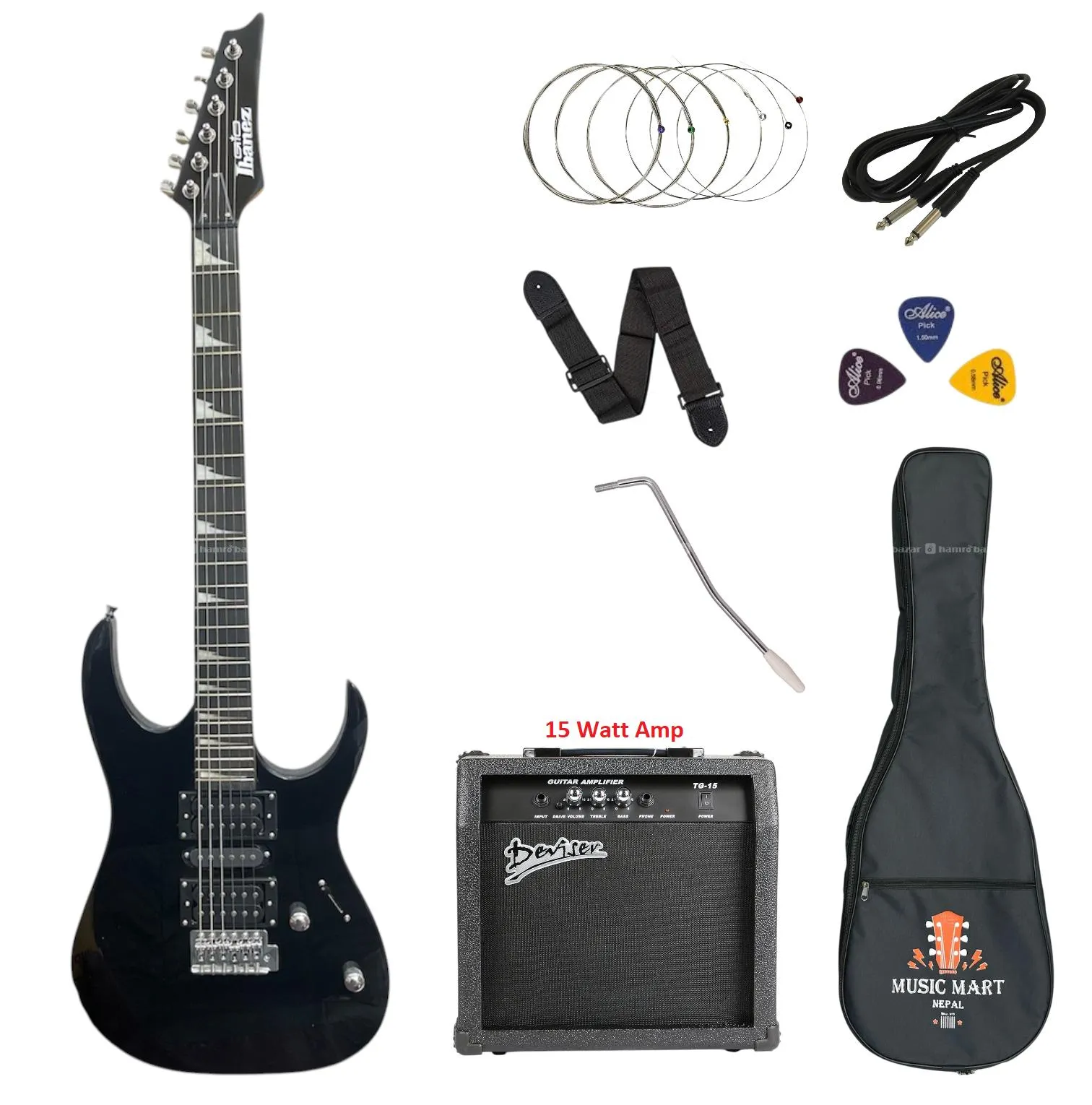 Ibanez 24 Fret Electric Guitar with 15w Combo Set 6