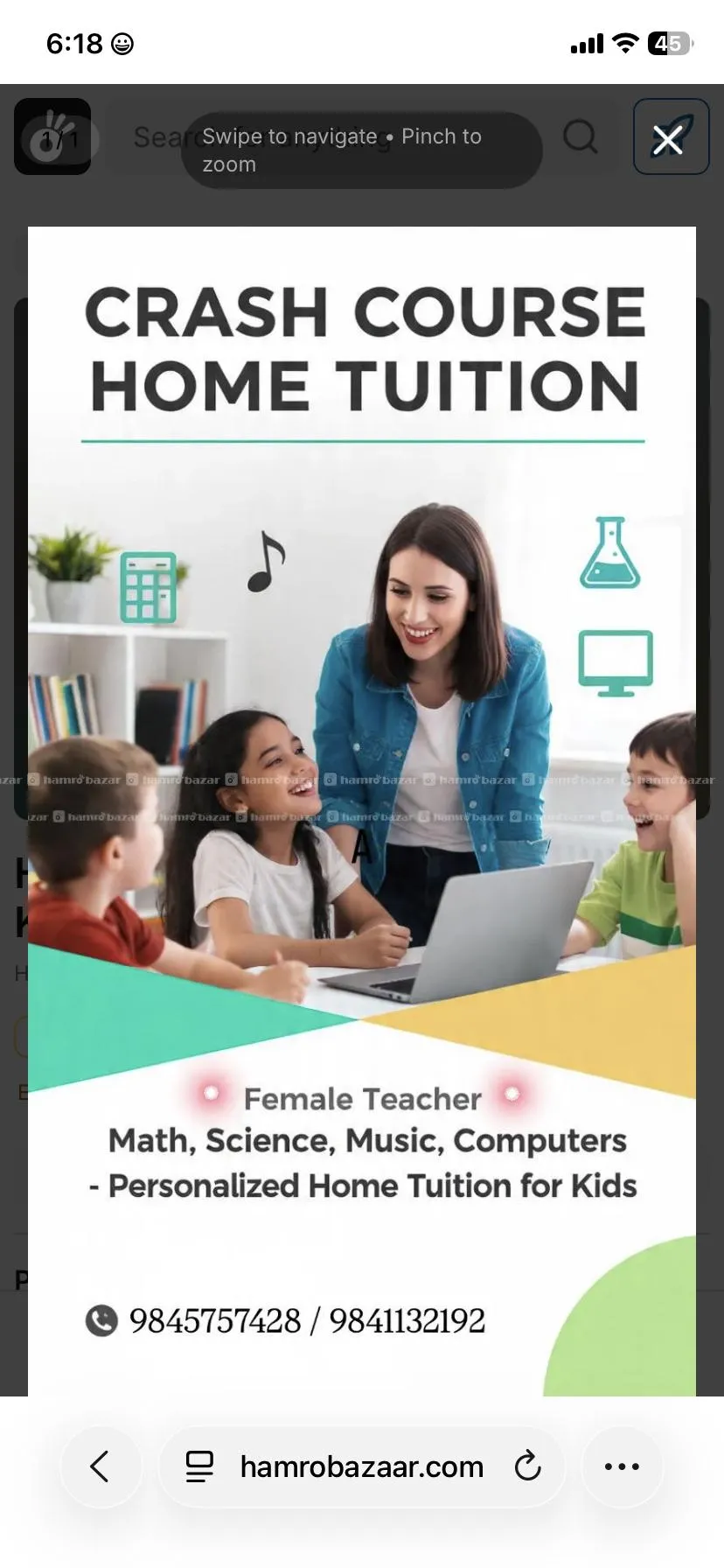Female Home tuition teacher