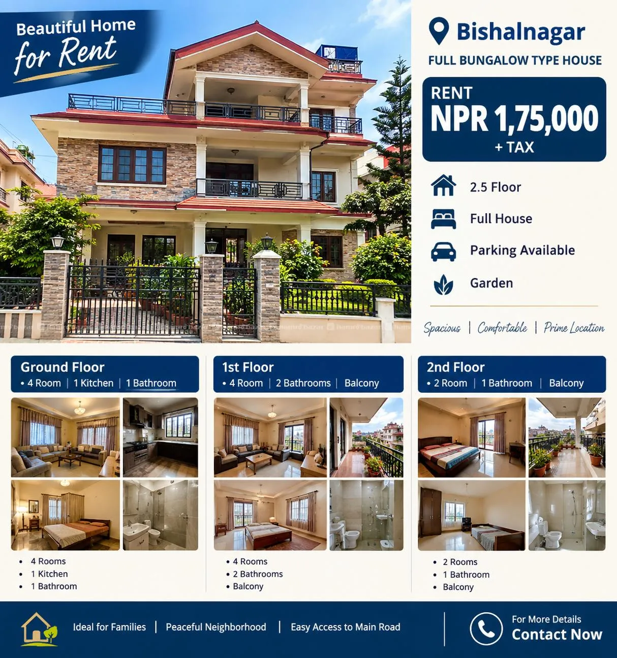 🏡 Full Bungalow-Type House for Rent – Bishalnagar