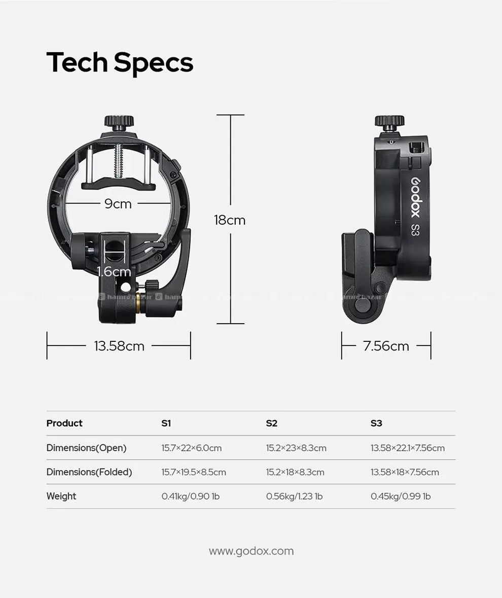 Godox S3 Speedlite Bracket 3
