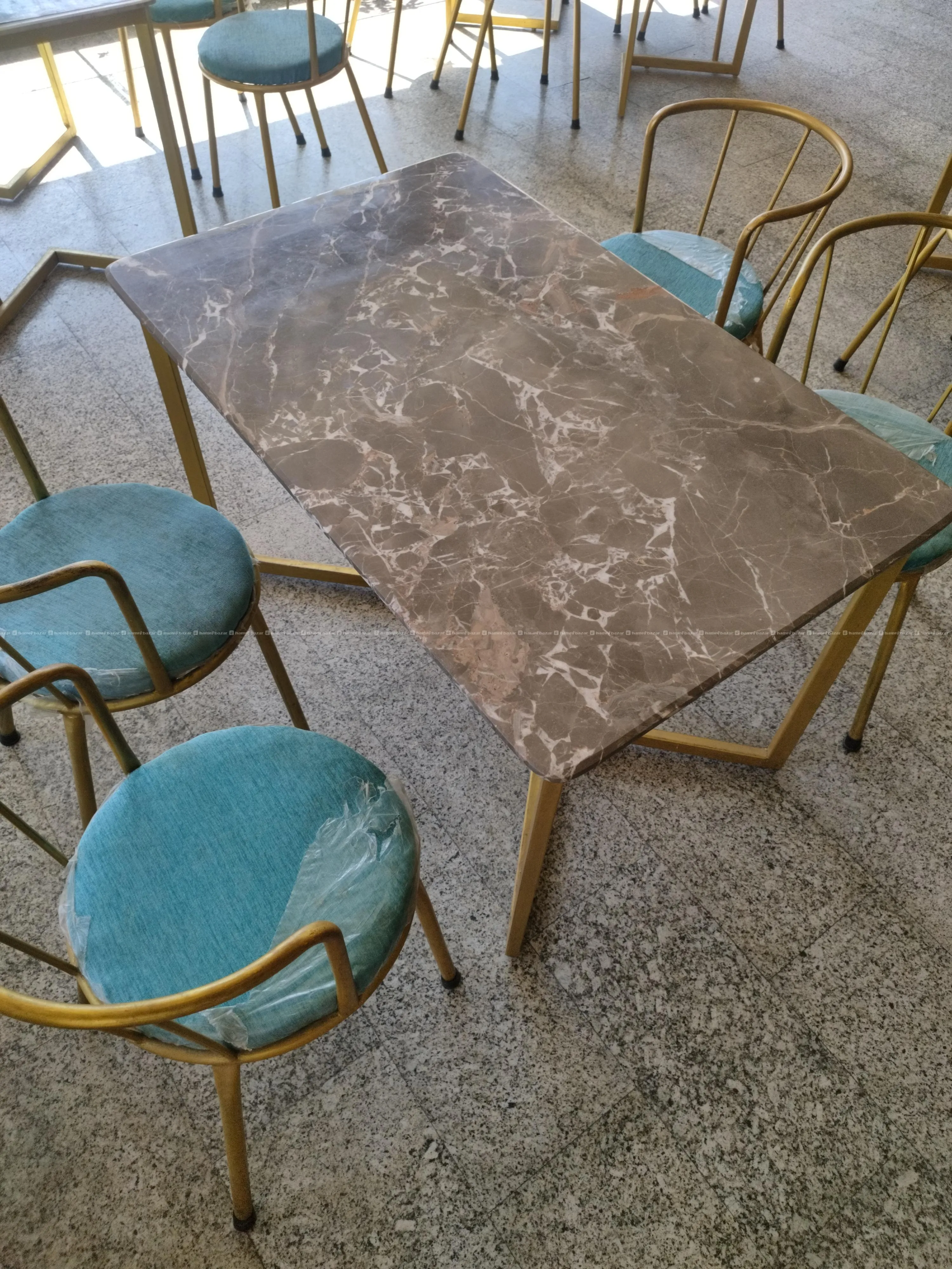 table chair set italian marble 6