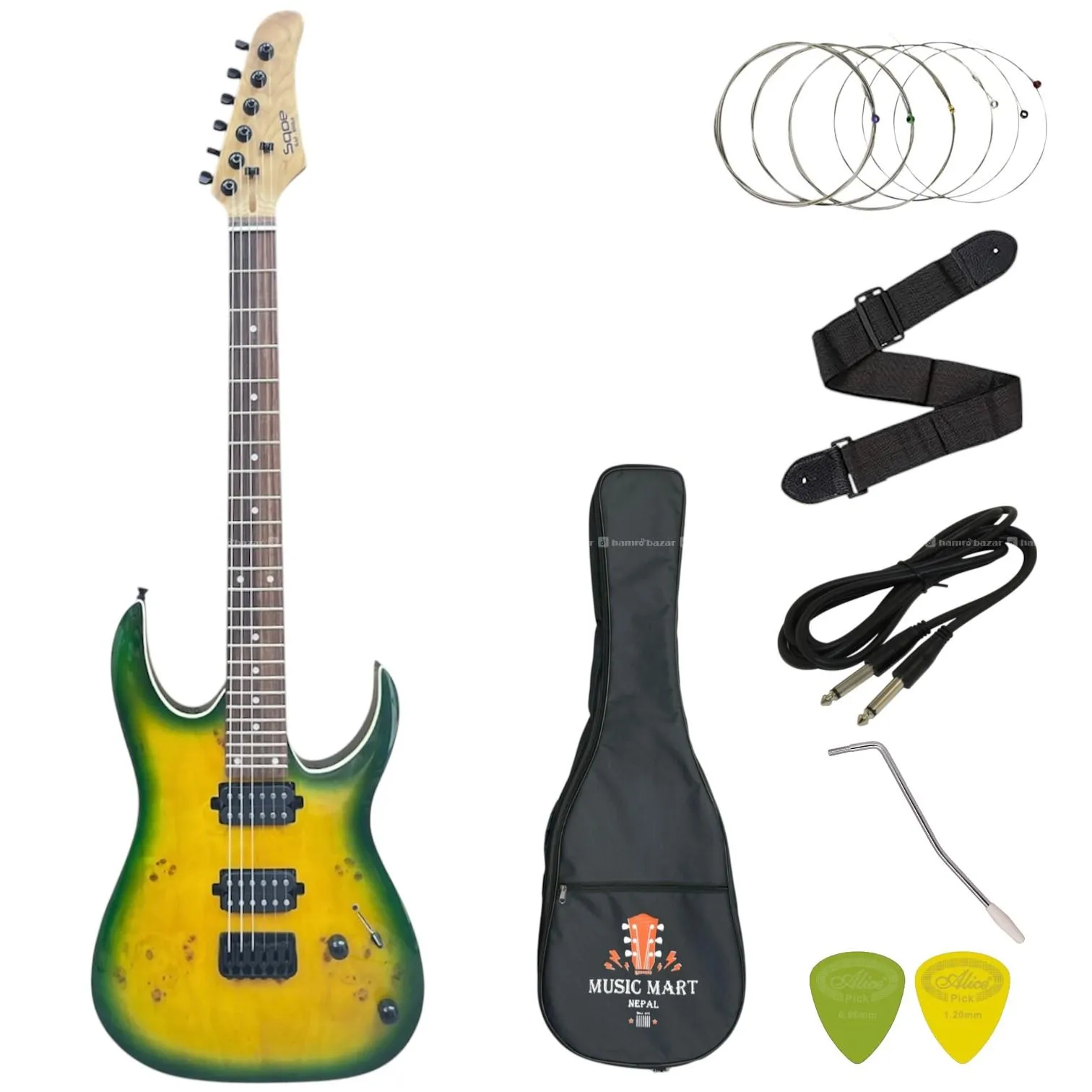 Sqoe Super ST Electric Guitar - Green