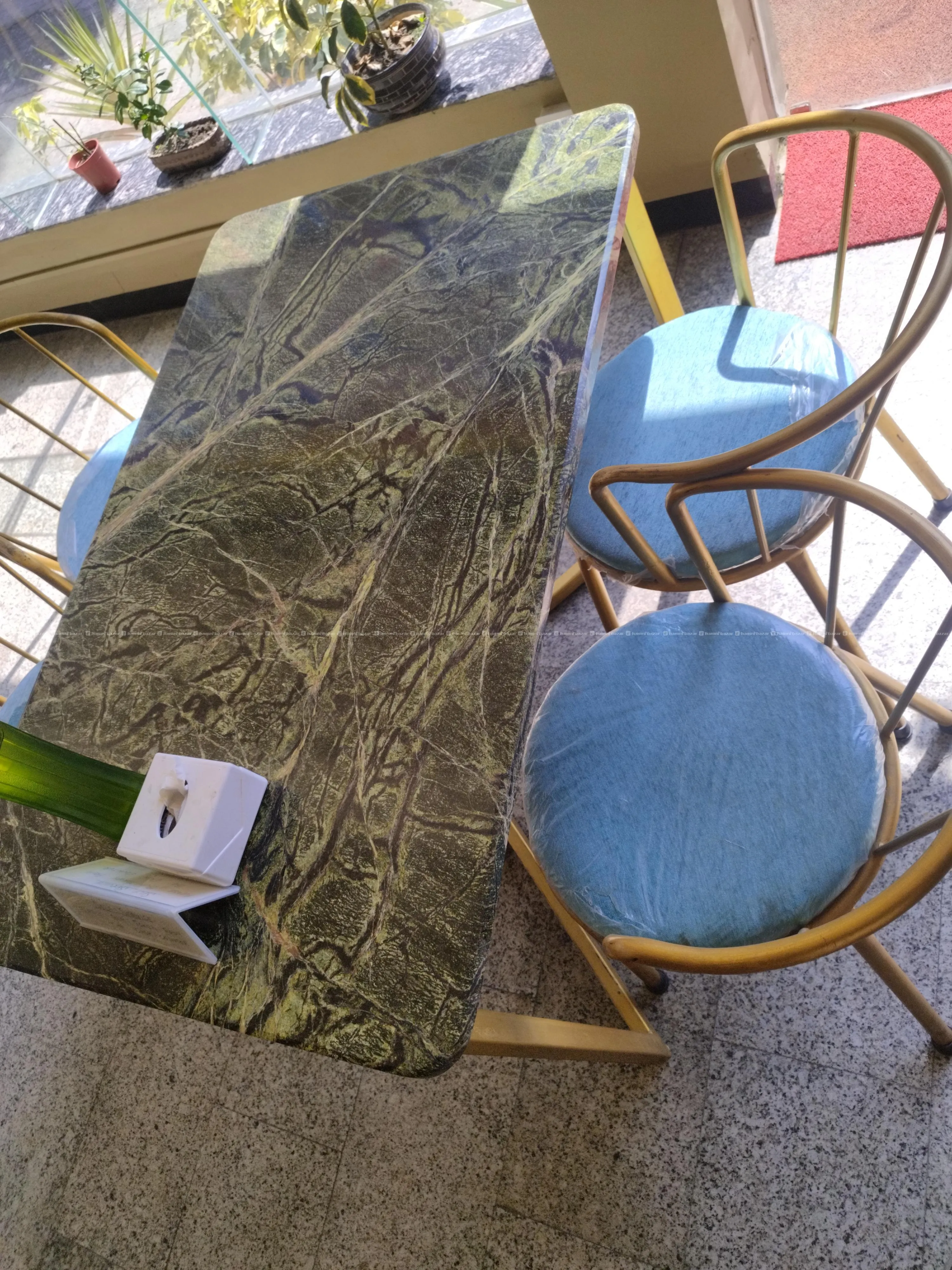 table chair set italian marble 4