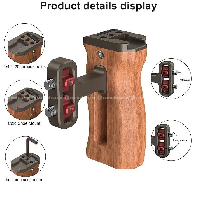 Universal Wooden Camera Side Handle 6