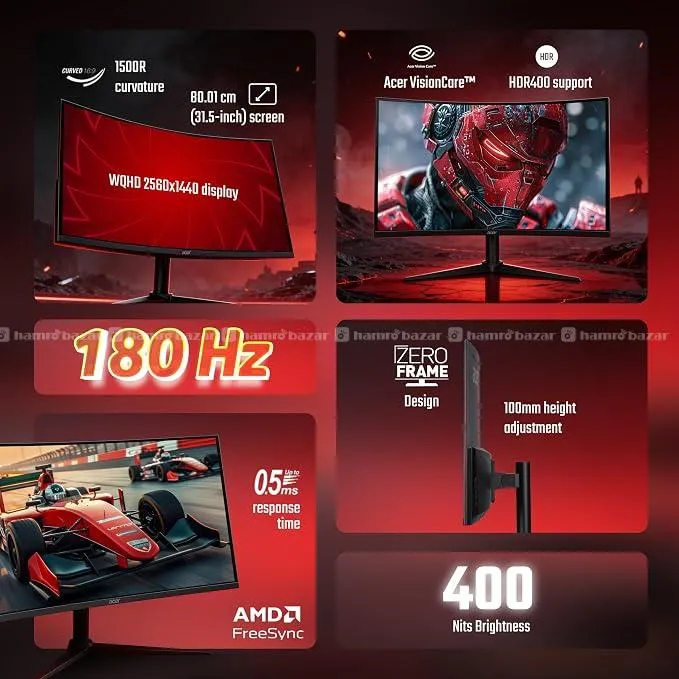 Acer Nitro XZ322QU V3 32'' Curved Gaming Monitor 2