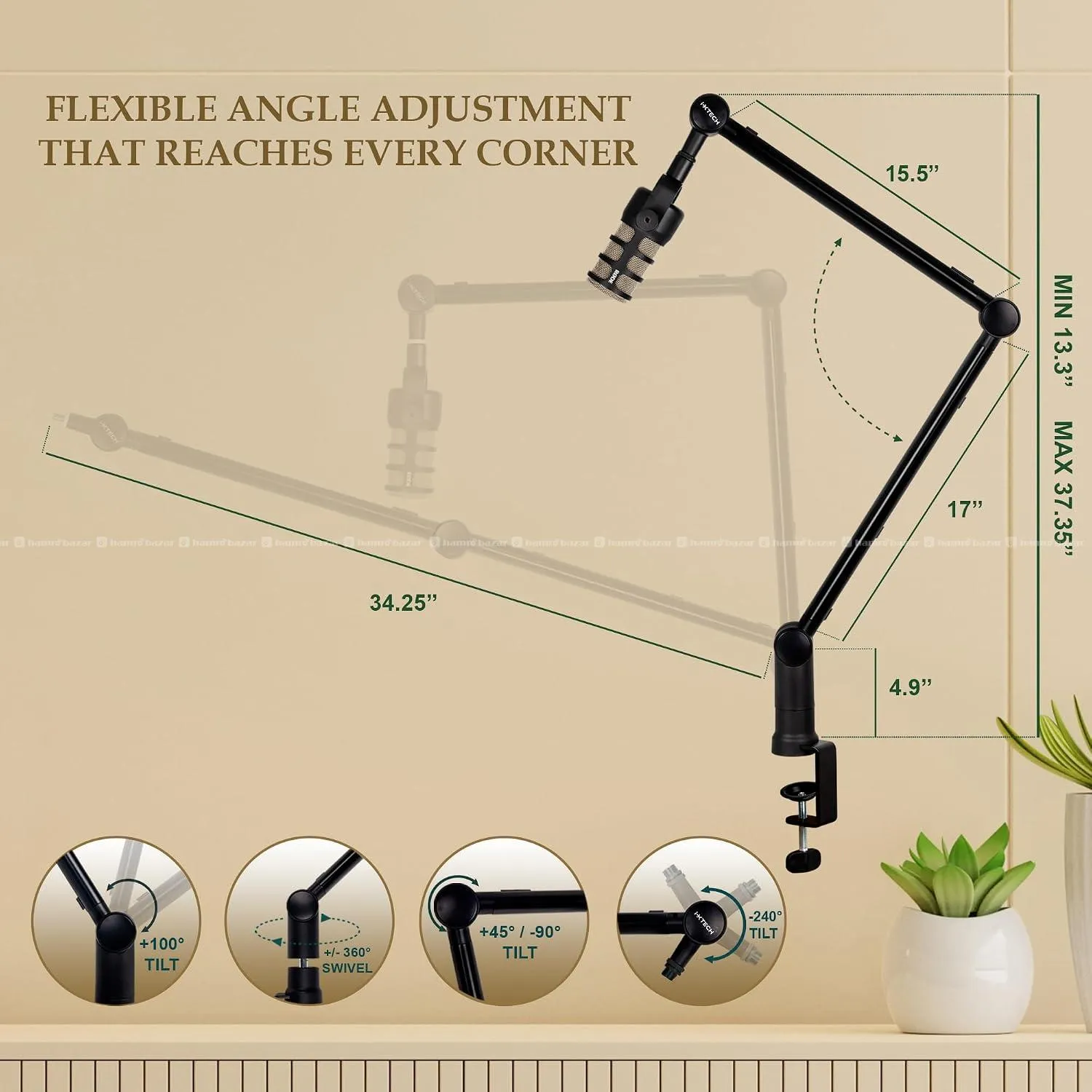 Professional Microphone Boom Arm Stand 8