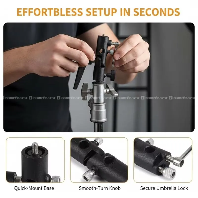 H-Type Speedlite Bracket & Umbrella Holder 4