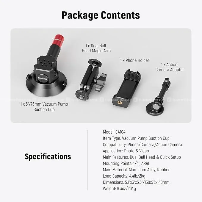 NEEWER 3inch Suction Cup 3