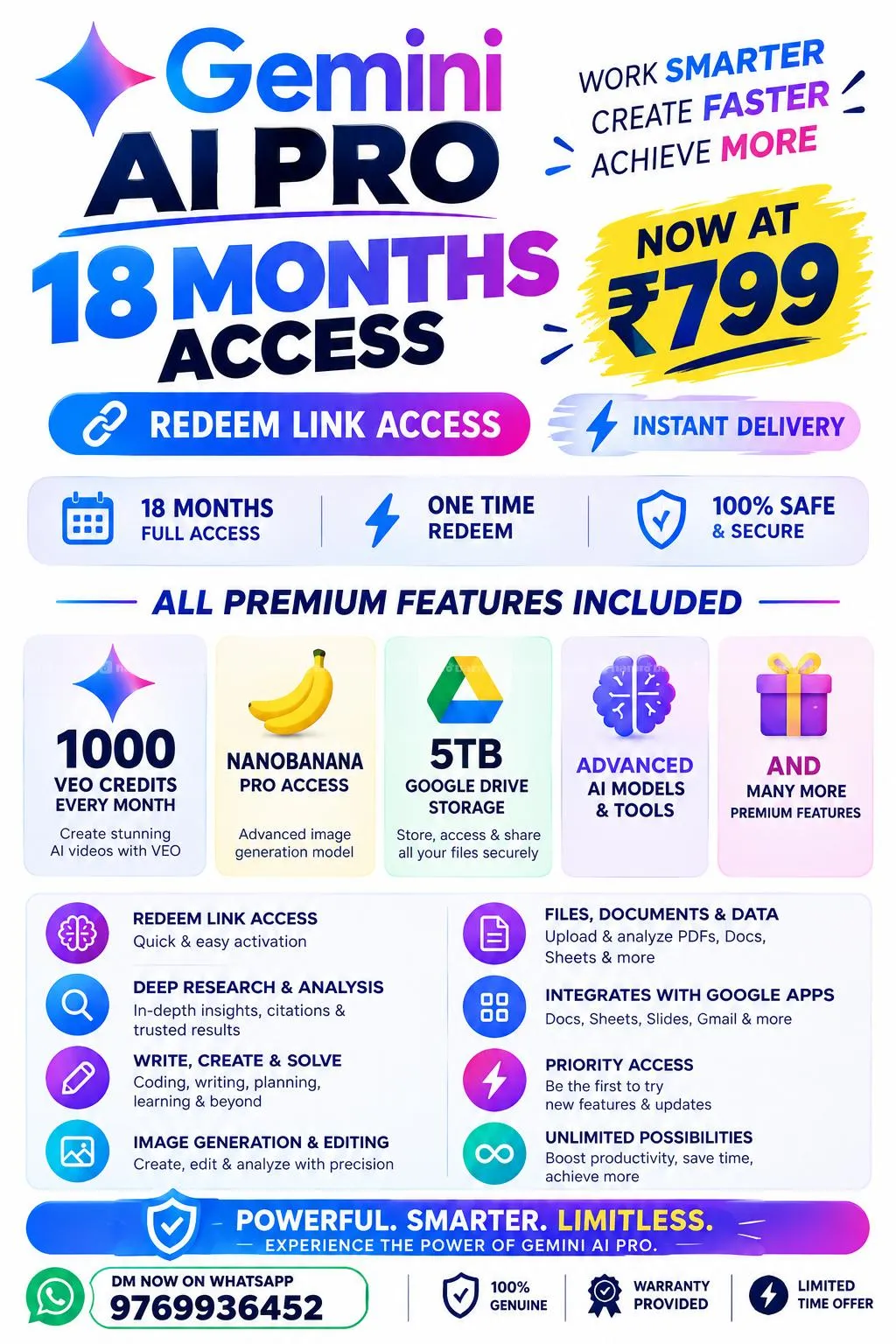 Gemini AI Pro 100%Real with 18months warranty - DM