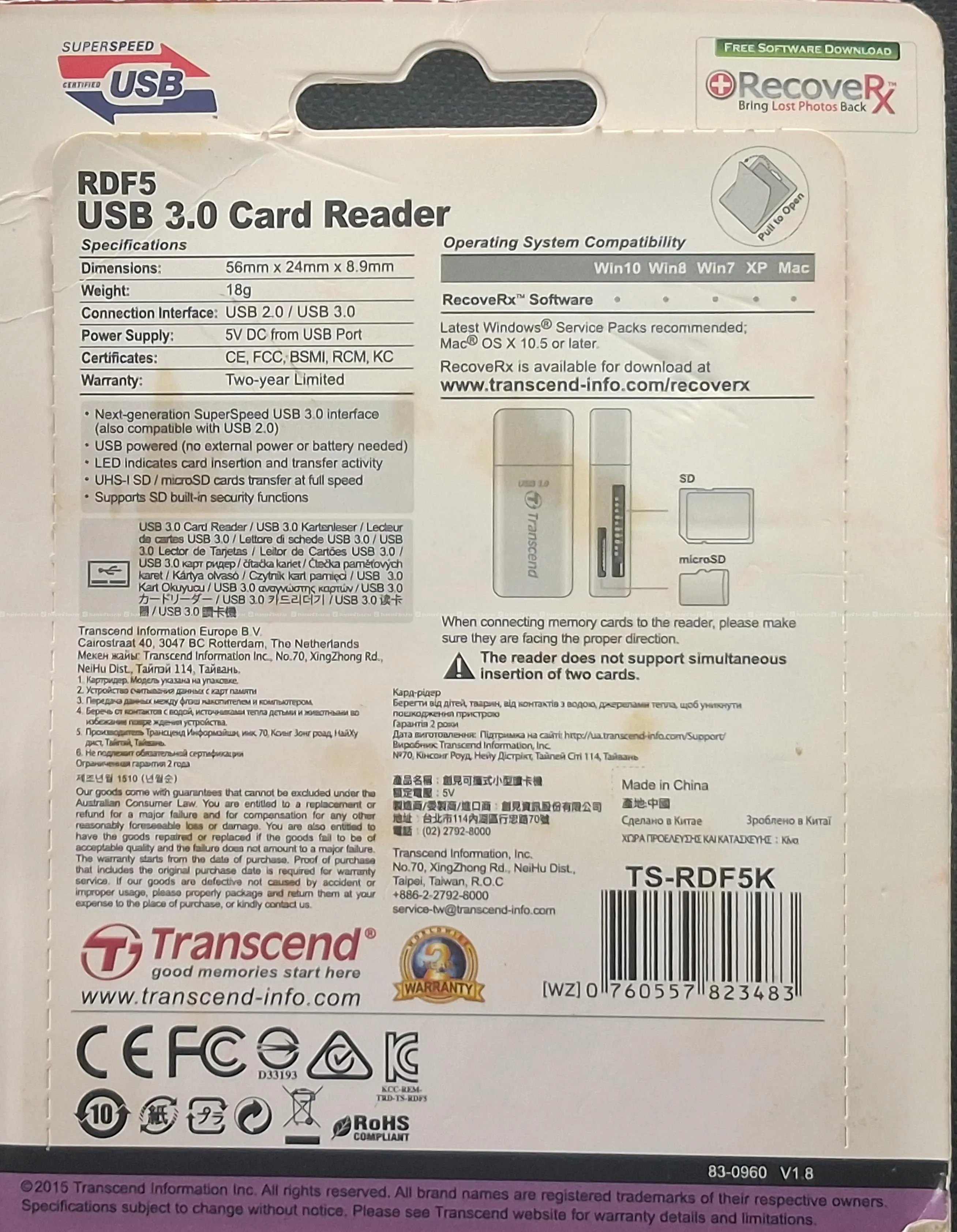 Transcend USB 3.0 Card Reader SD,Micro and more ca 2