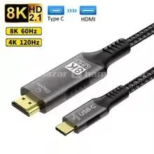 8K Type-C to HDMI 2.1 Cable (2 Meters)