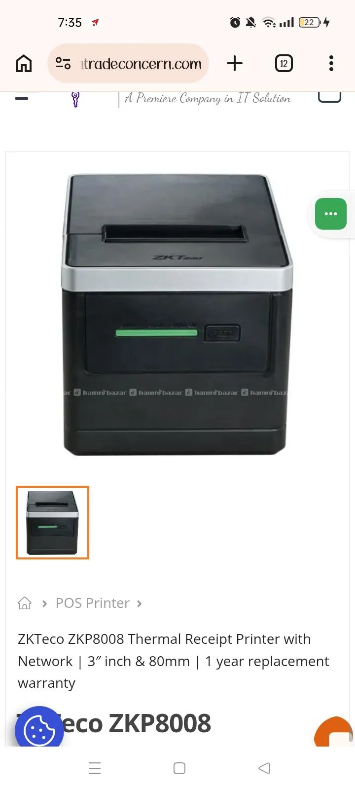 POS Thermal Receipt Printer ZKTeco