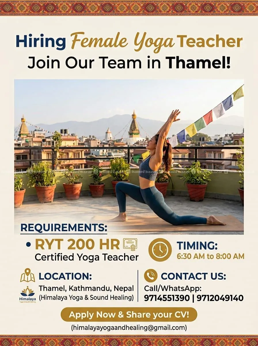 VACANCY FOR FEMALE YOGA TEACHER