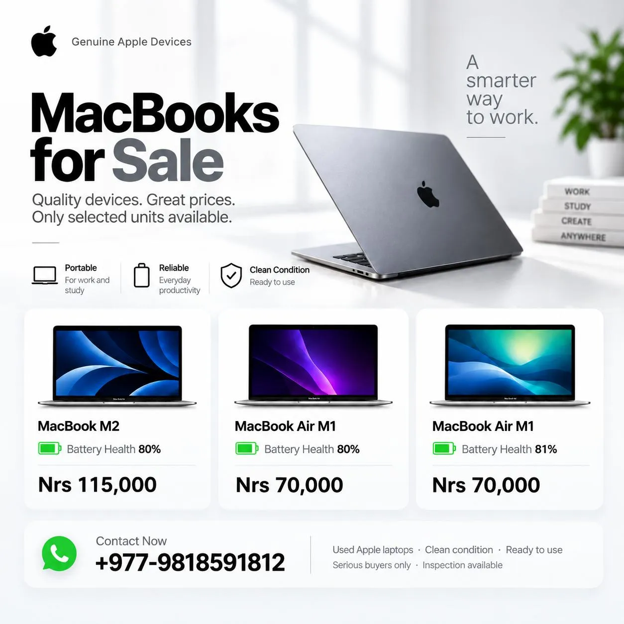 Macbook Air M1 & Macbook M2 for Sale