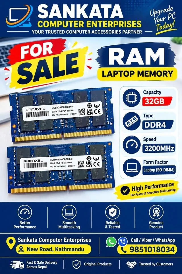 Ramaxel DDR4 3200MHZ Laptop RAM on Sale.
