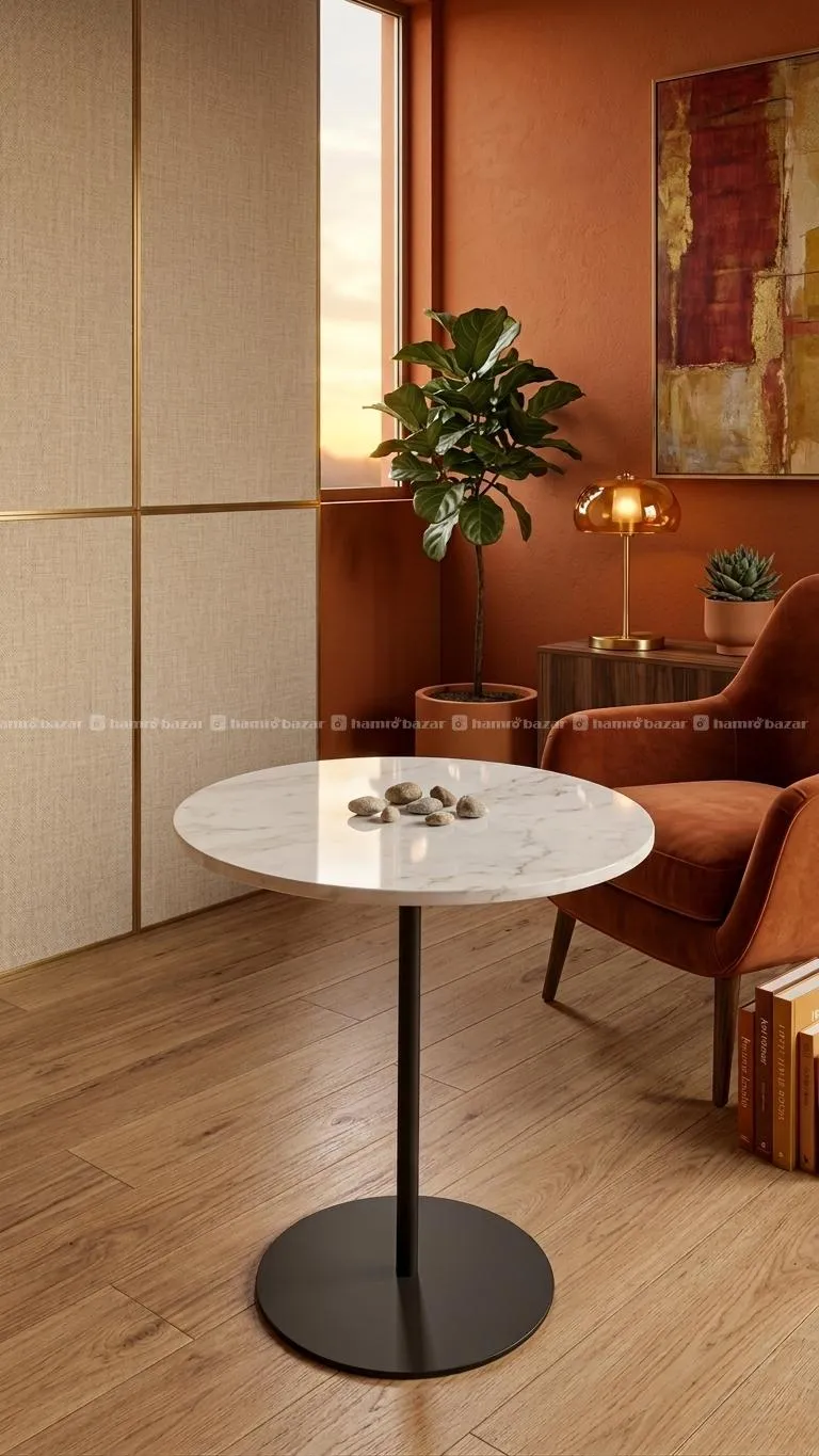 Modern Marble Top Incline Side Table