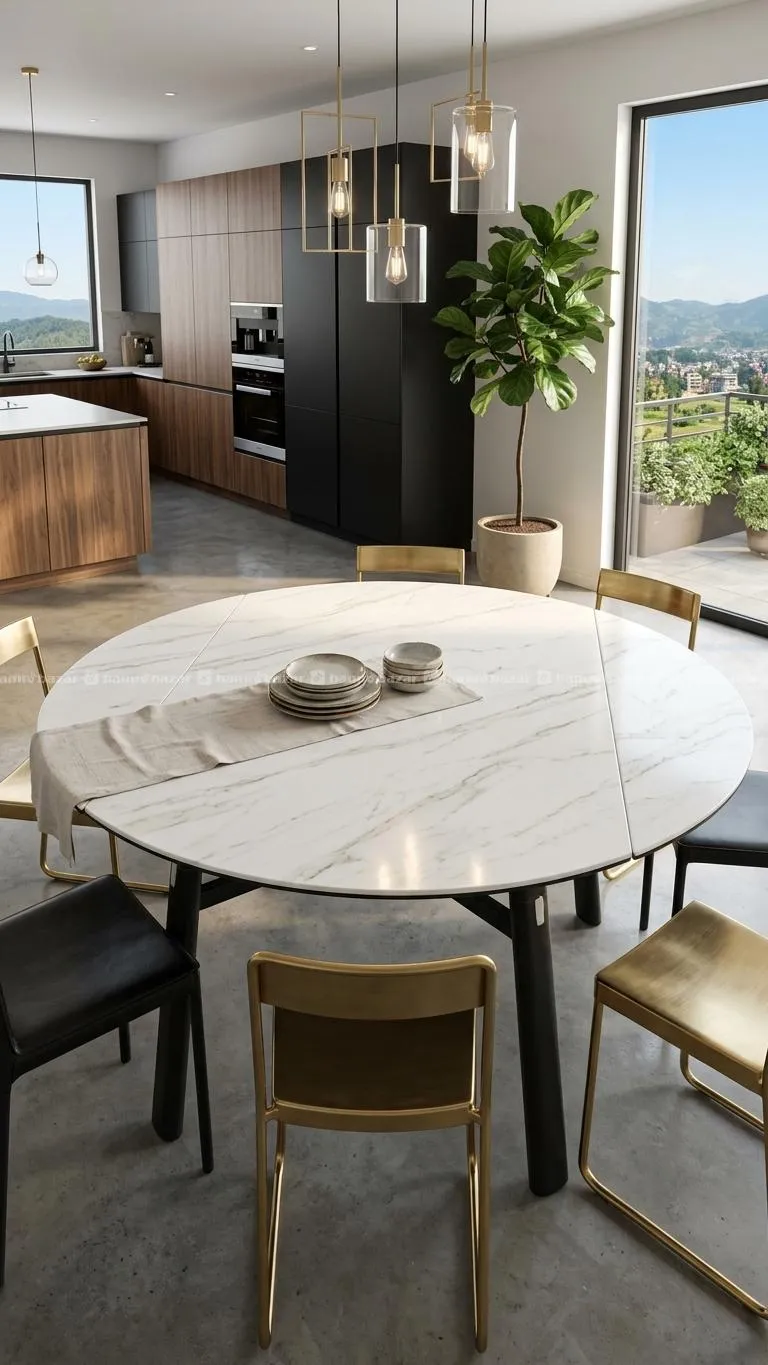 Extendable Circular Dining Table S89 4