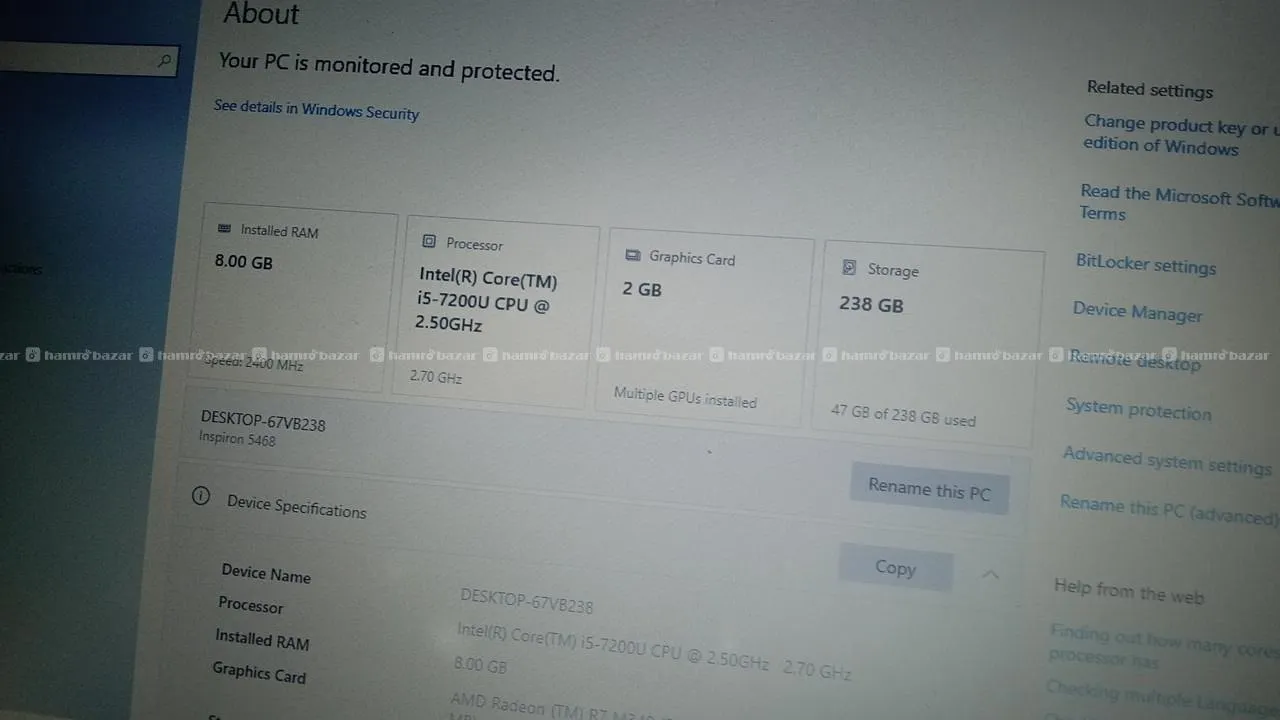 DELL INSPIRON LAPTOP MODEL NO:-5468