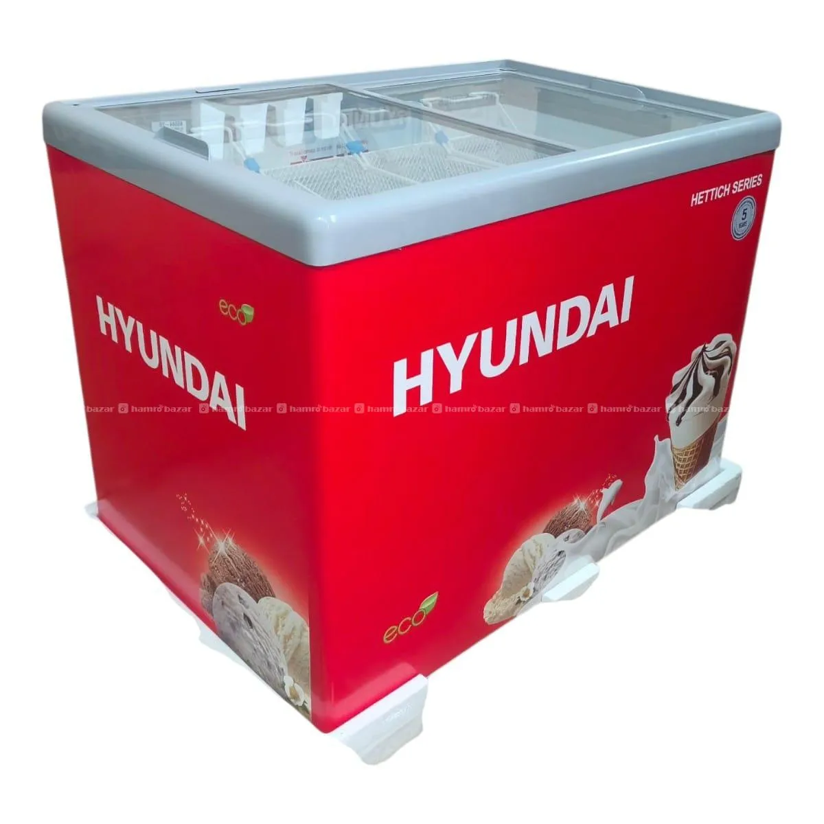 Hyundai Deep Freeze , Flat Glass 300 Ltr Sliding G