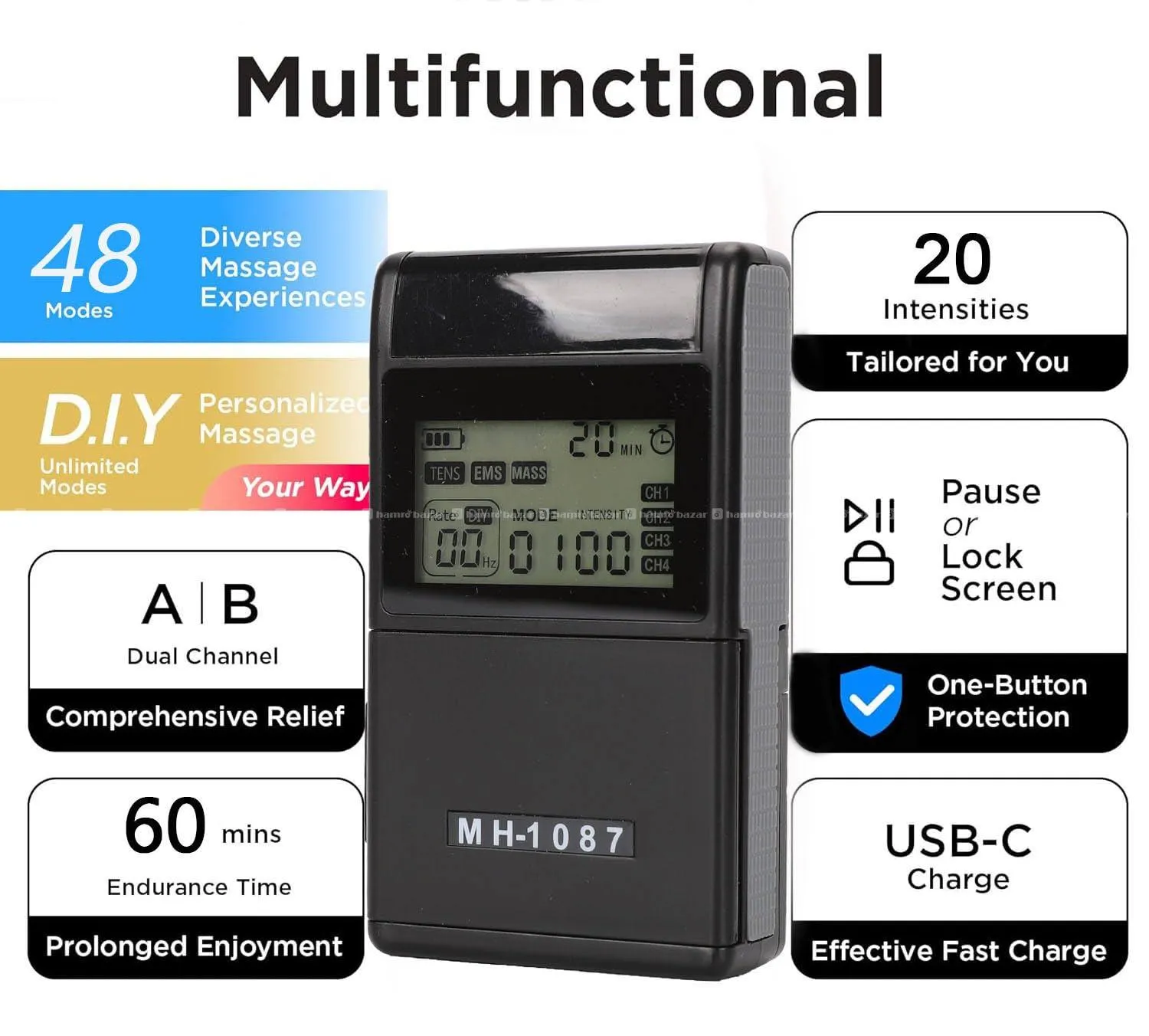 TENS EMS 4 Channel Pulse Massager Machine 6