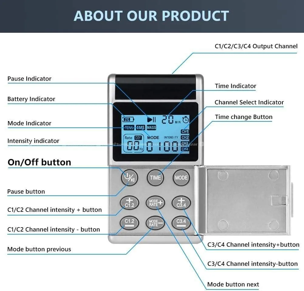 TENS EMS 4 Channel Pulse Massager Machine 5