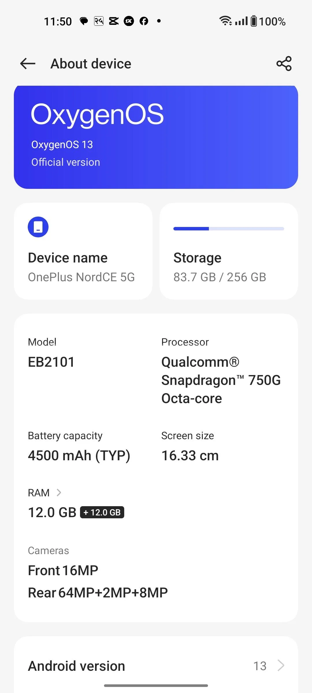 OnePlus NordCE 5G 12+12GB RAM 256GB SSD Non open 2