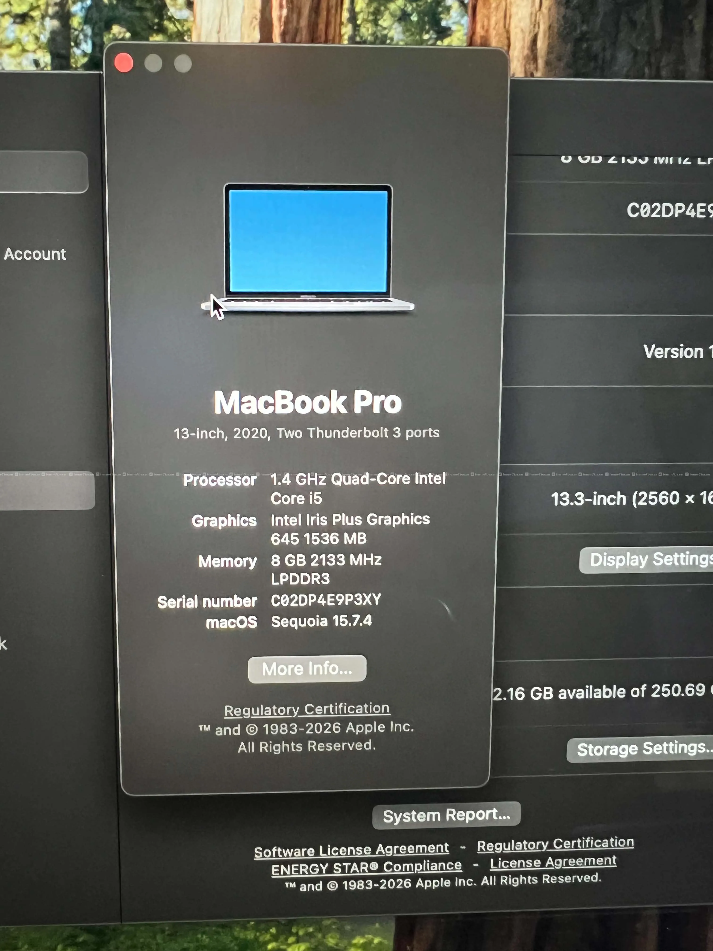 Macbook pro i5 2020 2