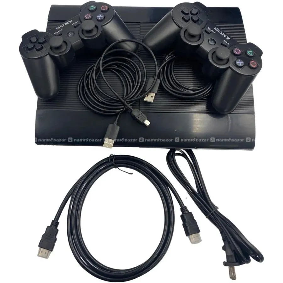 ps3 super slim and two controllers