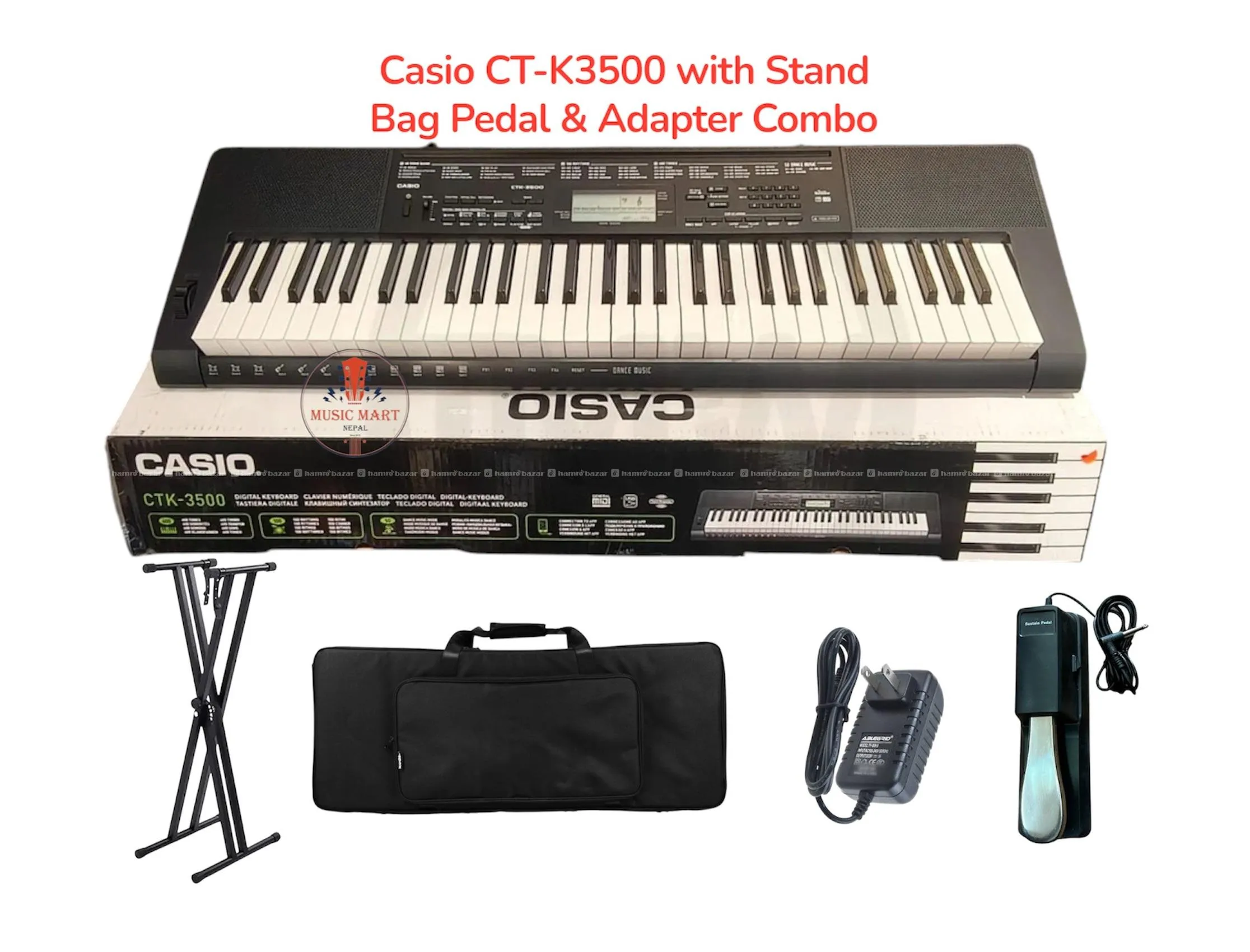 Casio CT-K3500 with Combo Sets(Bag,Stand,Pedal)