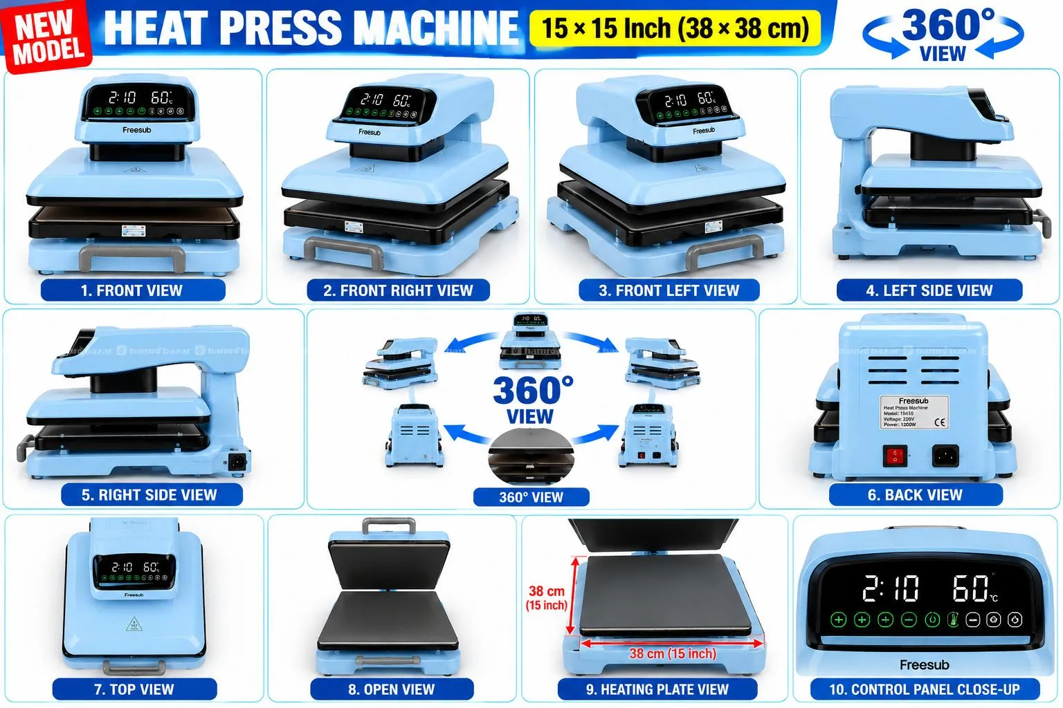 15*15 Inch Heatpress Machine New Model Automatic 3